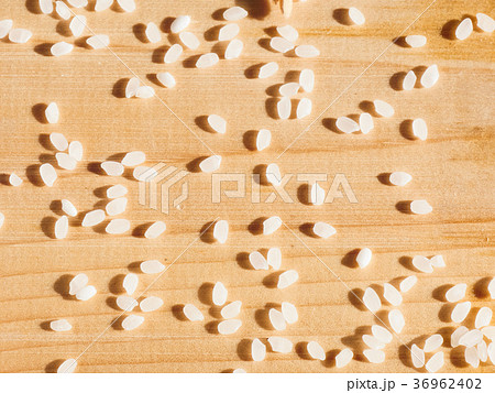 Top view of Abundant Ear rice on wood  36962402
