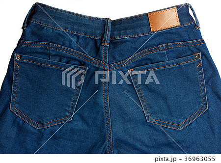 Close up of back pockets on jeans Close up of back pockets on jeans 36963055
