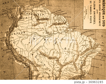 古地図　南米 36963285