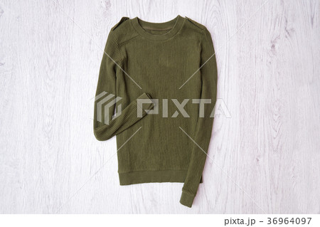 Khaki sweater. Fashionable concept 36964097