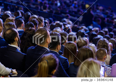 People attend business conference in congress hall People attend business conference in congress hall 36964148
