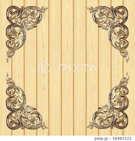 Pattern of wood carve flower on wood background Pattern of wood carve flower on wood background 36965522