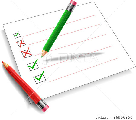 Pencil green and red background white. 36966350