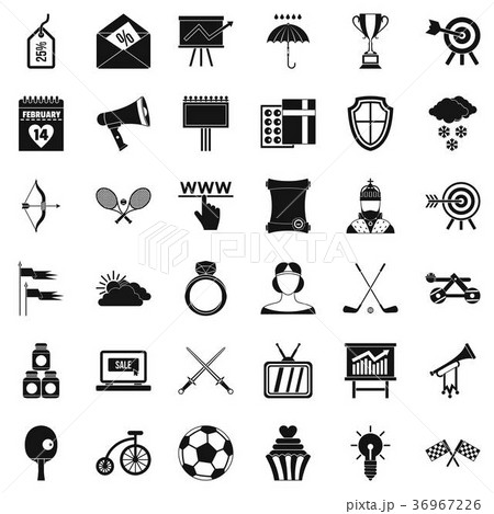 Flying arrow icons set, simple style Flying arrow icons set, simple style 36967226
