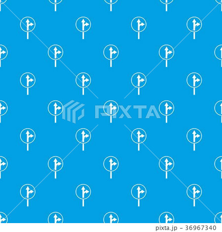 Straight or right turn ahead road sign pattern seamless blue 36967340