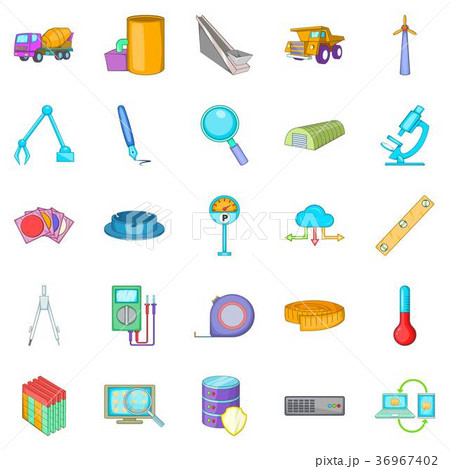 Engineering icons set, cartoon style 36967402