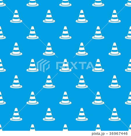 Traffic cone pattern seamless blue Traffic cone pattern seamless blue 36967446