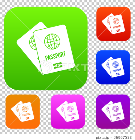Passports with map set collection 36967558