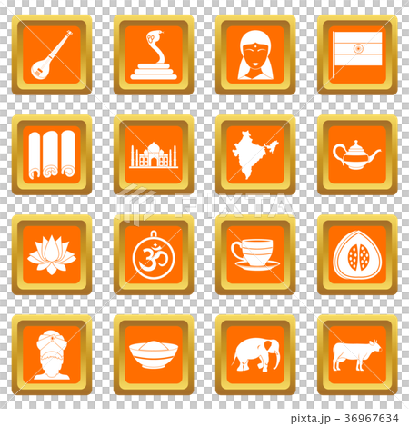 India travel icons set orange India travel icons set orange 36967634