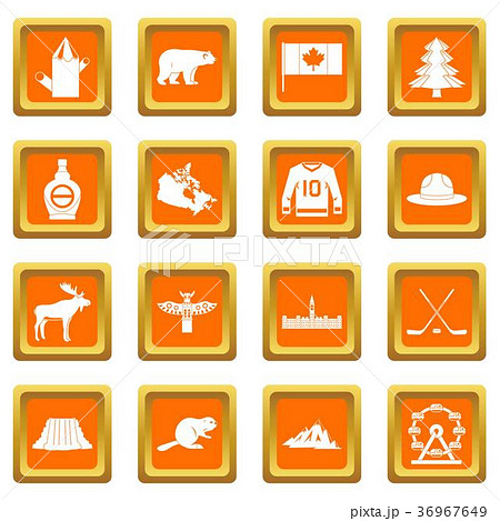 Canada travel icons set orange Canada travel icons set orange 36967649