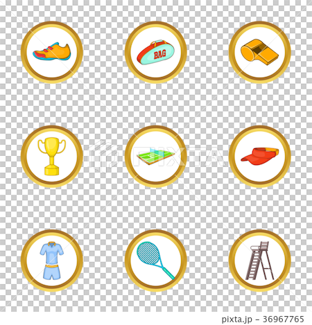 Tennis icons set, cartoon style Tennis icons set, cartoon style 36967765