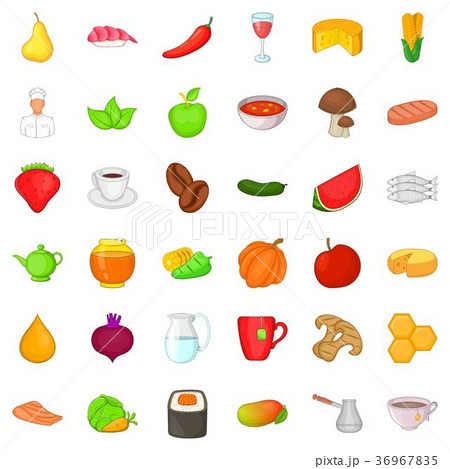 Dietary food icons set, cartoon style 36967835