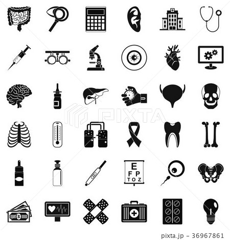 Computer diagnostic icons set, simple style Computer diagnostic icons set, simple style 36967861