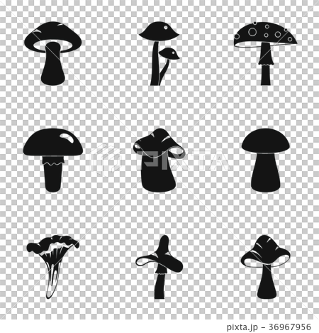 Mushroom icon set, simple style Mushroom icon set, simple style 36967956