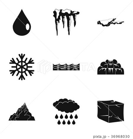 Water icon set, simple style 36968030