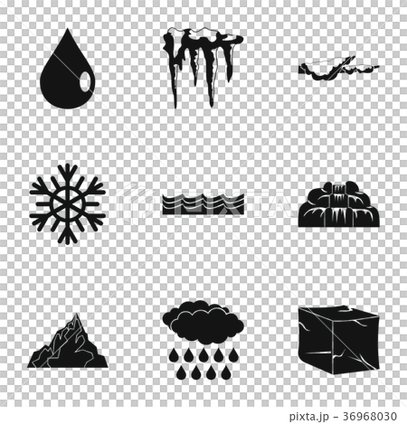 Water icon set, simple style 36968030