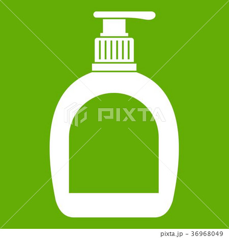 Bottle with liquid soap icon green 36968049