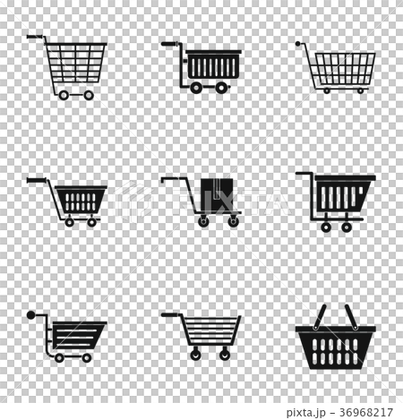 Wheel cart icon set, simple style 36968217