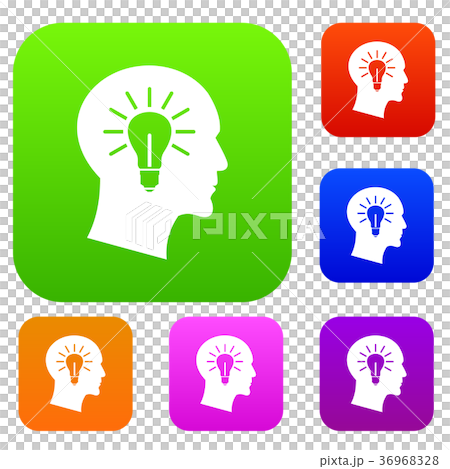 Light bulb inside head set collection Light bulb inside head set collection 36968328
