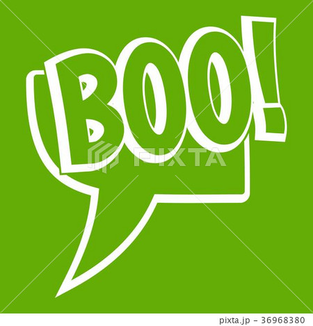 BOO, comic text speech bubble icon green BOO, comic text speech bubble icon green 36968380