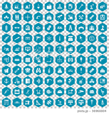 100 equipment icons sapphirine violet 36968804