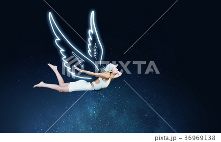 Angel girl flying high 36969138