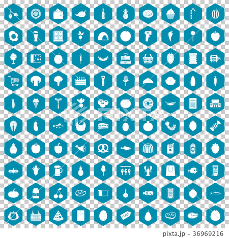 100 grocery shopping icons sapphirine violet 36969216
