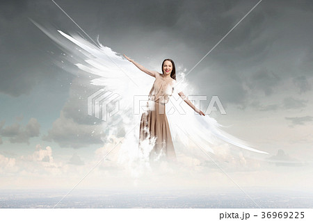 Angel girl flying high Angel girl flying high 36969225