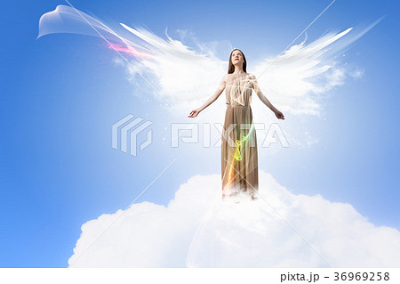 Angel girl flying high Angel girl flying high 36969258