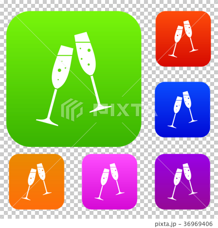 Two glasses of champagne set collection 36969406