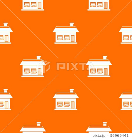 One storey house with two windows pattern seamless 36969441
