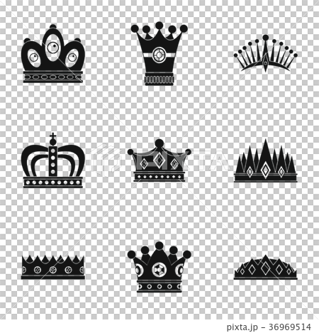 Nobility crown icon set, simple style 36969514