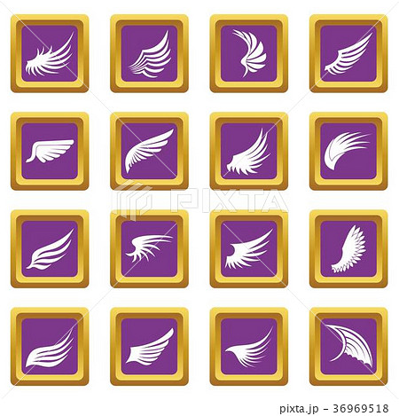 Wing icons set purple Wing icons set purple 36969518