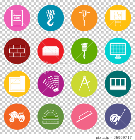 Construction icons many colors set - Stock Illustration [36969717] - PIXTA
