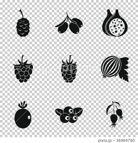 Eco berries icon set, simple style 36969780