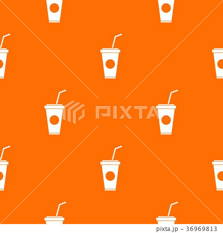 Paper cup with straw pattern seamless Paper cup with straw pattern seamless 36969813
