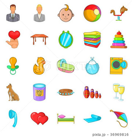 Age icons set, cartoon style 36969816