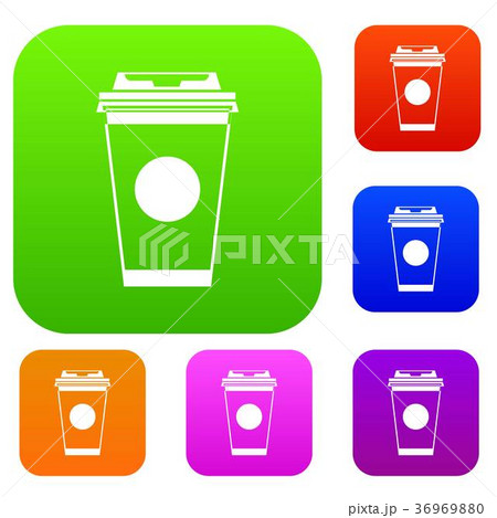 Paper coffee cup set collection 36969880