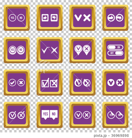 Check mark icons set purple Check mark icons set purple 36969898