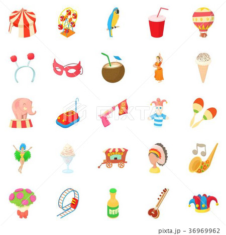 Output icons set, cartoon style 36969962
