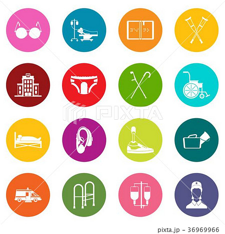 Disabled people care set, simple style Disabled people care set, simple style 36969966