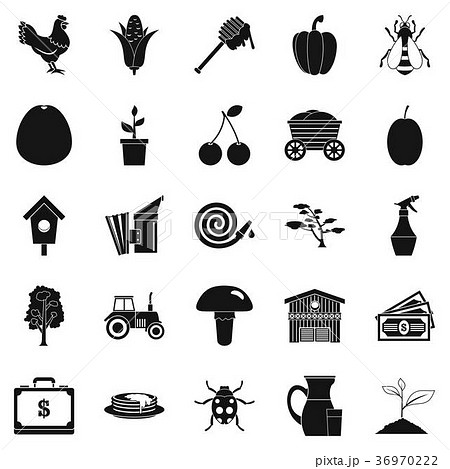 Rental icons set, simple style 36970222