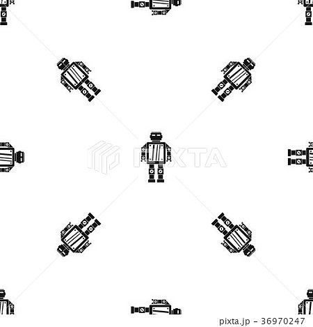Abstract robot pattern seamless black 36970247