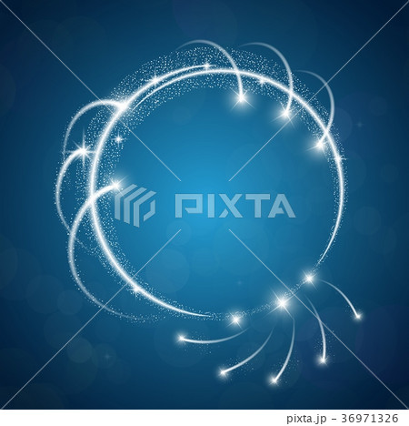 Sparkles blue background with stars round frame Sparkles blue background with stars round frame 36971326
