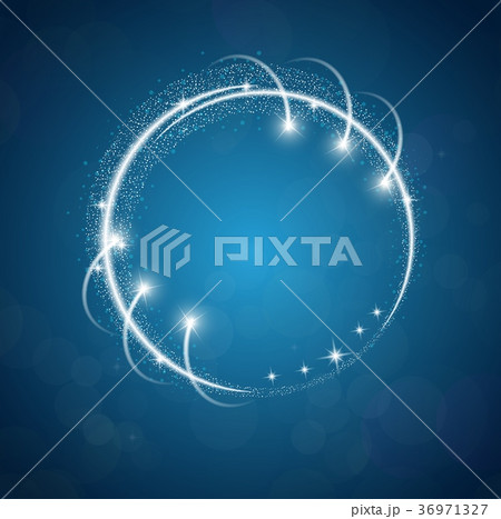 Sparkles blue background with stars round frame Sparkles blue background with stars round frame 36971327