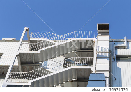 Outdoor Emergency Stairwell for fire exit Outdoor Emergency Stairwell for fire exit 36971576