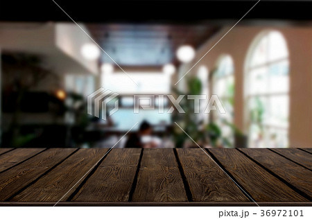 Empty wooden table and room interior decoration background, prod Empty wooden table and room interior decoration background, prod 36972101