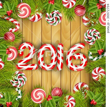Happy new year 2016 with concept lollipops and pin 36972704