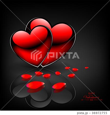 black background background with two red hearts 36972755