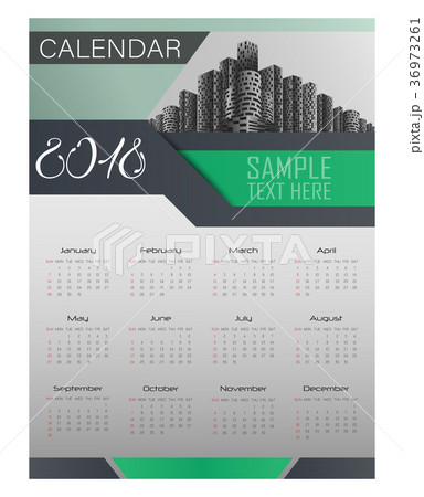 Calendar for 2018 Template flyer design 36973261